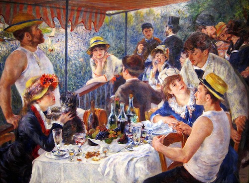 Renior's famous impressionist painting "Luncheon of the Boating Party"