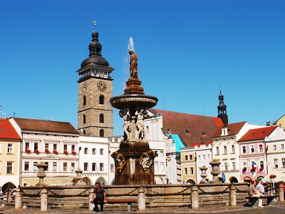 fountain in city square of Ceské Budejovice