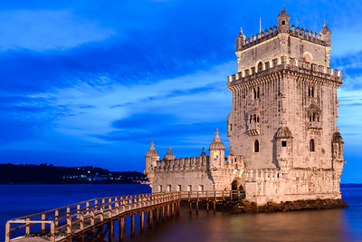 Belem Tower at dusk