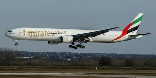 Emirates plane taking off