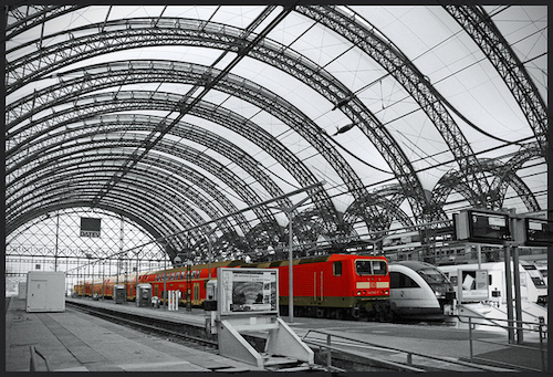 Arriving at Dresden's Hauptbanhof train station. Photo: Bert Kaufmann