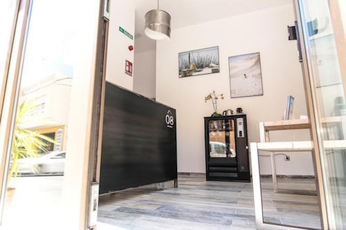 The lobby at The 8 Rooms House in Tarifa. 