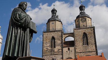 A monument to Martin Luther in Wittenberg