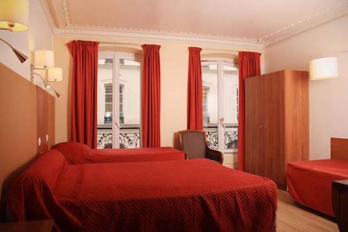 One of the comfortable family rooms at Hotel Marignan.