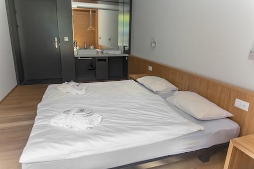 Double rooms are modern and affordable at STAY@Basel SBB.