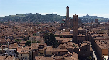 aerial view of Bologna