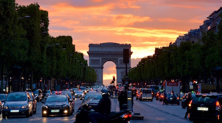 Paris Driving Sunset