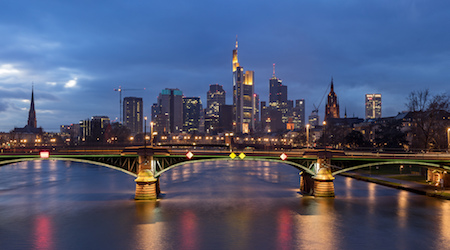 Frankfurt skyline at night