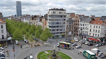 view of Brussels streets from A La Grande Cloche