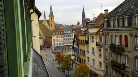 view of Strasbourg from a window