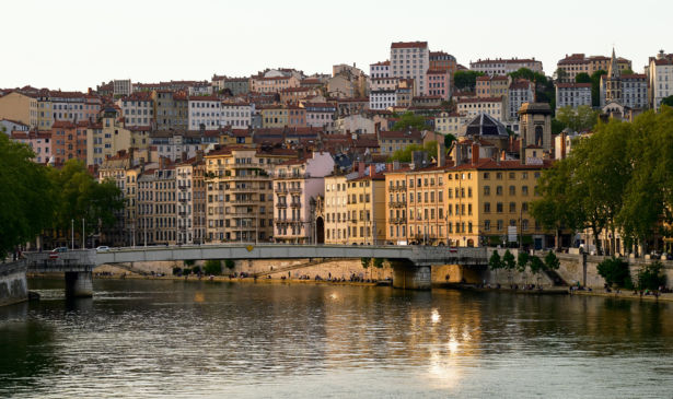 Lyon cityscape in late afternoon