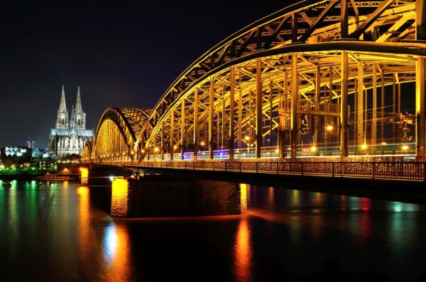Cologne, Germany at night