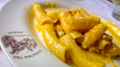 close-up of carbonara