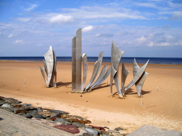 metal sculpture on Omaha Beach