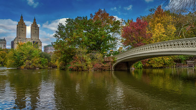 Bow Bridge in NYC during fall