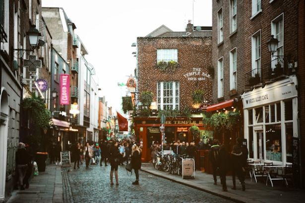 brick buildings in Temple Bar neighborhood in Dublin
