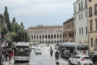 buses on street in Rome