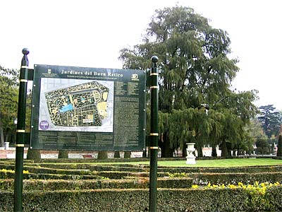 Retiro Park, Madrid sign