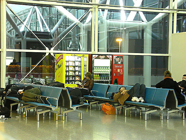 Sleeping at London Stansted