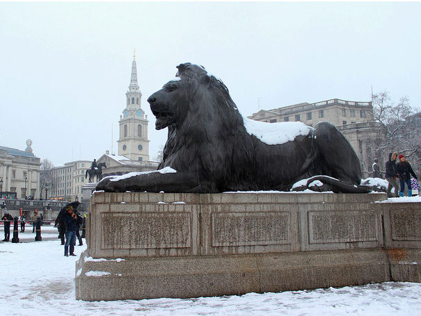 Trafalgar Square in Winter