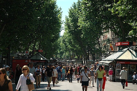 Barcelona Rambla in Spring