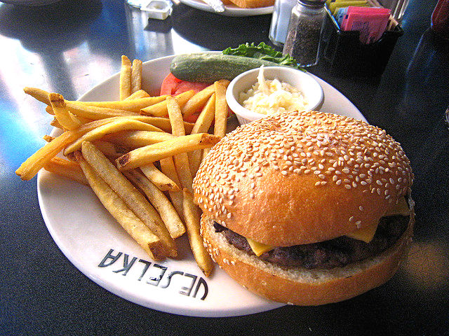 Burger at Veselka East Village